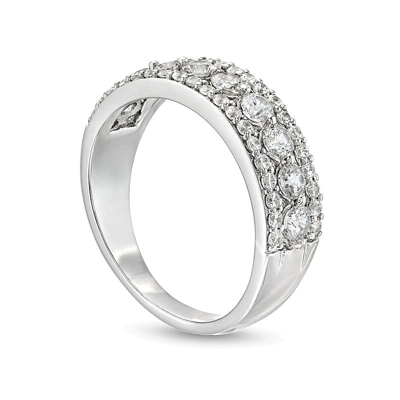 Ring mit Diamanten 1.0 ct. Gesamtgewicht in 10K Weißgold