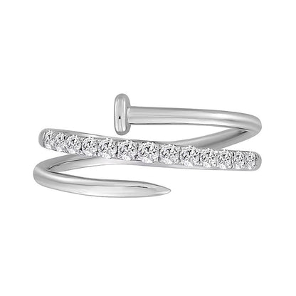 0.33 ct. Gesamtgewicht Diamant Spiral-Nagel-Ring Fashion in 10K Weißgold