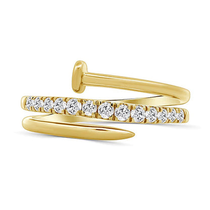0.33 ct. Gesamtgewicht Diamant Spiral-Nagel-Ring aus 10K Gelbgold