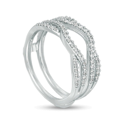 0.33 ct. Gesamtgewicht Diamant Split-Shank Solitär-Enhancer Ring in 14K Weißgold