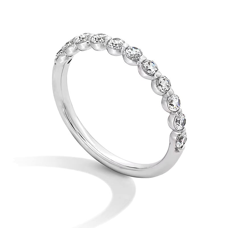 0,5 ct. Gesamtgewicht Memoire-Ring mit Labordiamanten in 14K Weißgold (F/VS2)