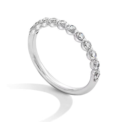0,5 ct. Gesamtgewicht Memoire-Ring mit Labordiamanten in 14K Weißgold (F/VS2)