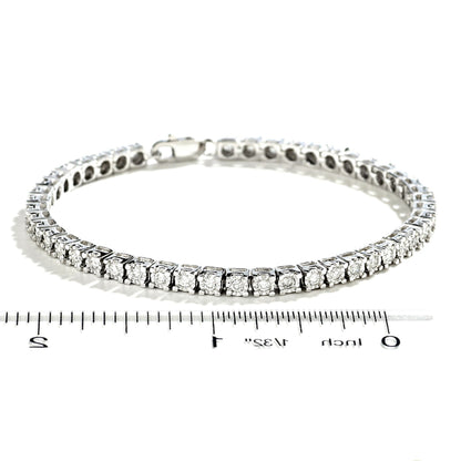 Diamant-Tennisarmband 1.5 ct. Gesamtgewicht in rhodiniertem Sterlingsilber