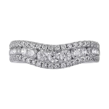 1.0 ct. Gesamtgewicht Diamant Konturring im Vintage-Stil in 14K Weißgold