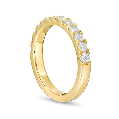 0.88 ct. Gesamtgewicht Diamant-Ehering in 10K Gelbgold