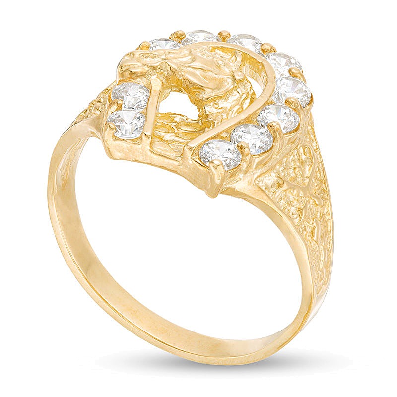 0,25 ct. Gesamtgewicht Diamant Glücksbringer-Pferd Ring in 10K Gelbgold