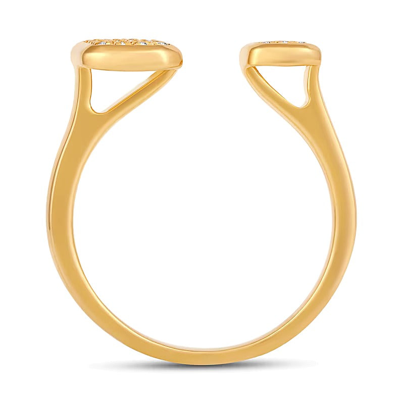 0.17 ct. Gesamtgewicht Fashion-Ring mit runden weißen Diamanten in 10K Gelbgold