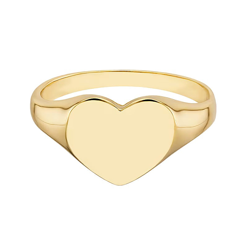 Herzförmiger Siegelring in 14K Gelbgold