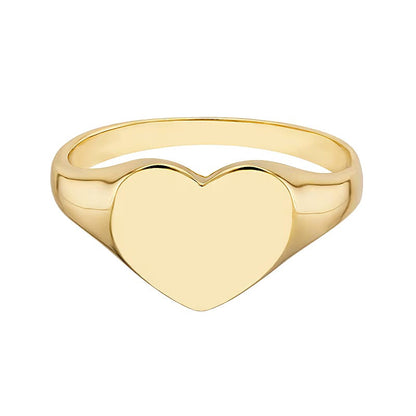 Herzförmiger Siegelring in 14K Gelbgold