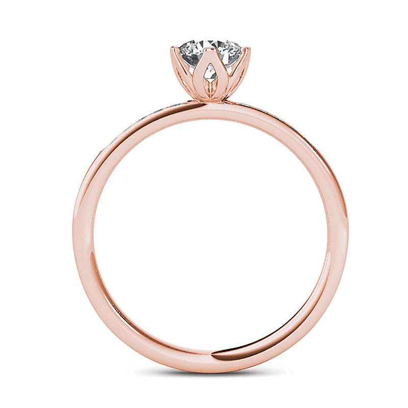 0,5 ct. Gesamtgewicht Diamant-Verlobungsring in 14K Roségold