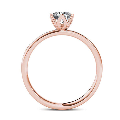 0,5 ct. Gesamtgewicht Diamant-Verlobungsring in 14K Roségold