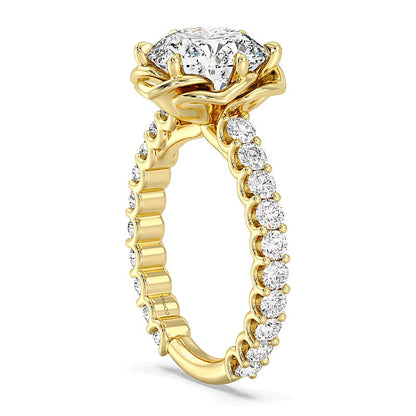 Enchanted Star Belle Verlobungsring 3.88 CT. Gesamtgewicht Labordiamant in 14K Gelbgold (F/VS2)