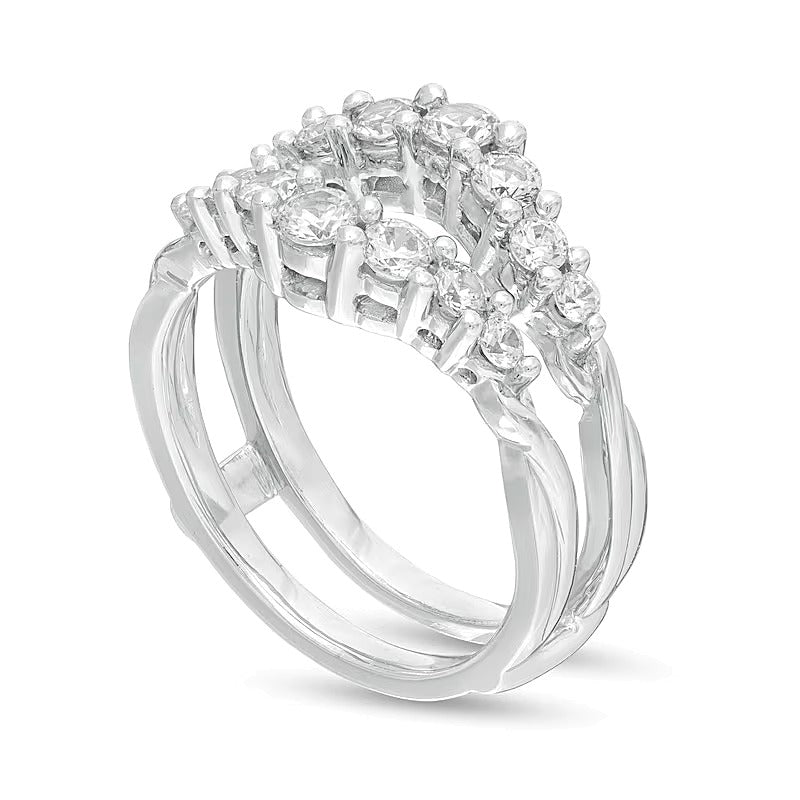 0.88 ct. Gesamtgewicht Diamant Solitär-Enhancer mit Kontur in 10K Weißgold