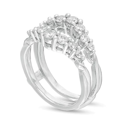 0.88 ct. Gesamtgewicht Diamant Solitär-Enhancer mit Kontur in 10K Weißgold