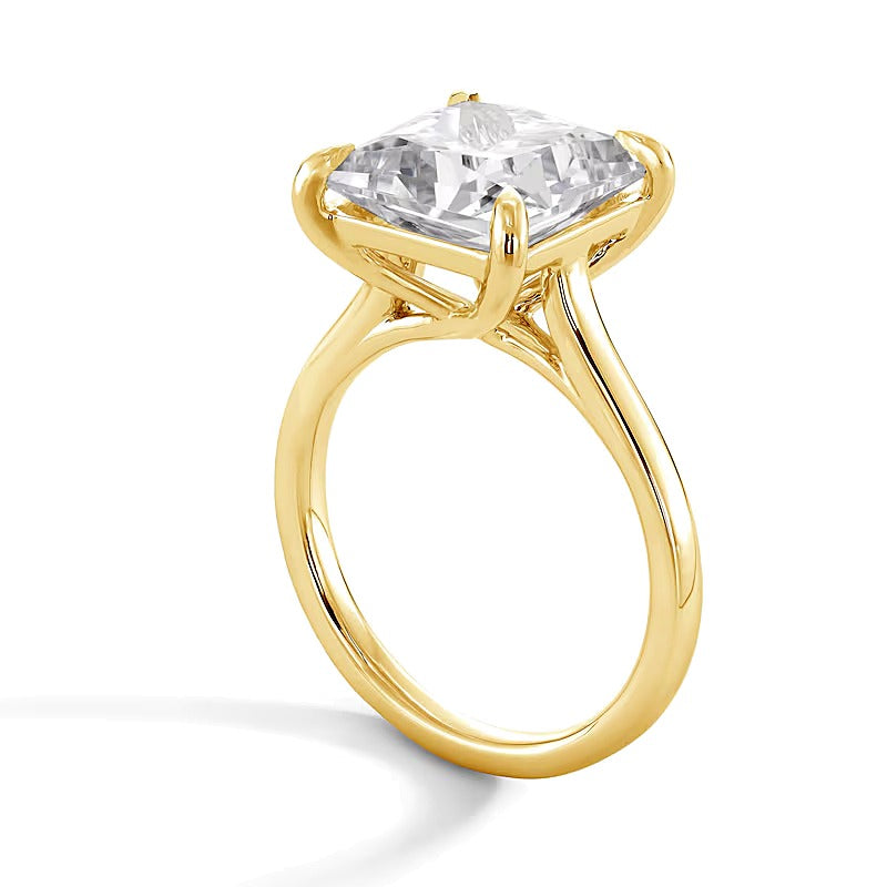 6.0 CT. Princess Labordiamant Solitär Verlobungsring aus 14K Gelbgold (F/VS2)