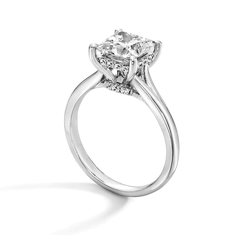 2.0 CT. TW Verlobungsring Solitär mit Split-Shank und Labordiamant im Princess-Schliff in 14K Weißgold (F/VS2)