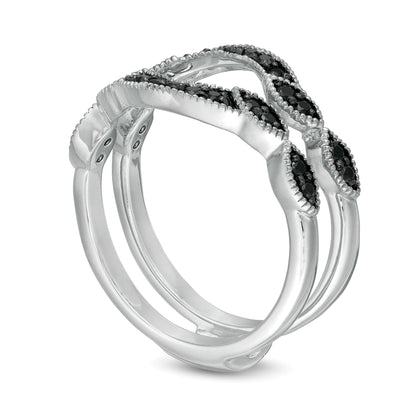0.25 ct. Gesamtgewicht schwarzer Diamant Solitär Kontur-Enhancer Ring in 10K Weißgold