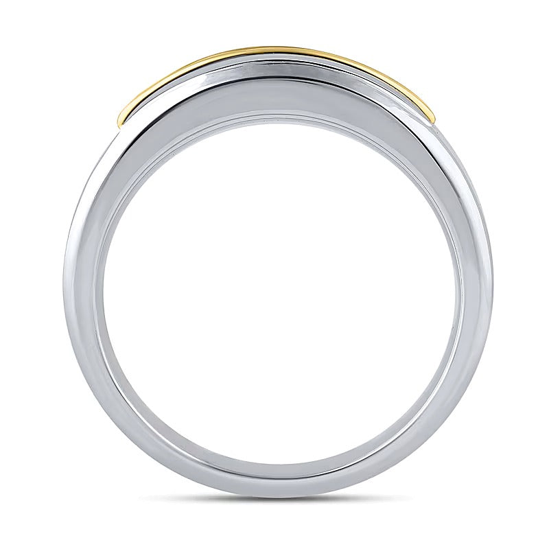 1.0 ct. Gesamtgewicht Labordiamant Ring zweireihig in 10K Bicolor-Gold (F/VS2)
