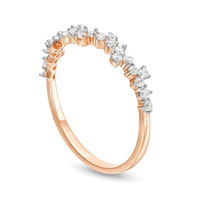 Memoire-Ring mit gestreuten Diamanten 0,25 ct. Gesamtgewicht in 10K Roségold