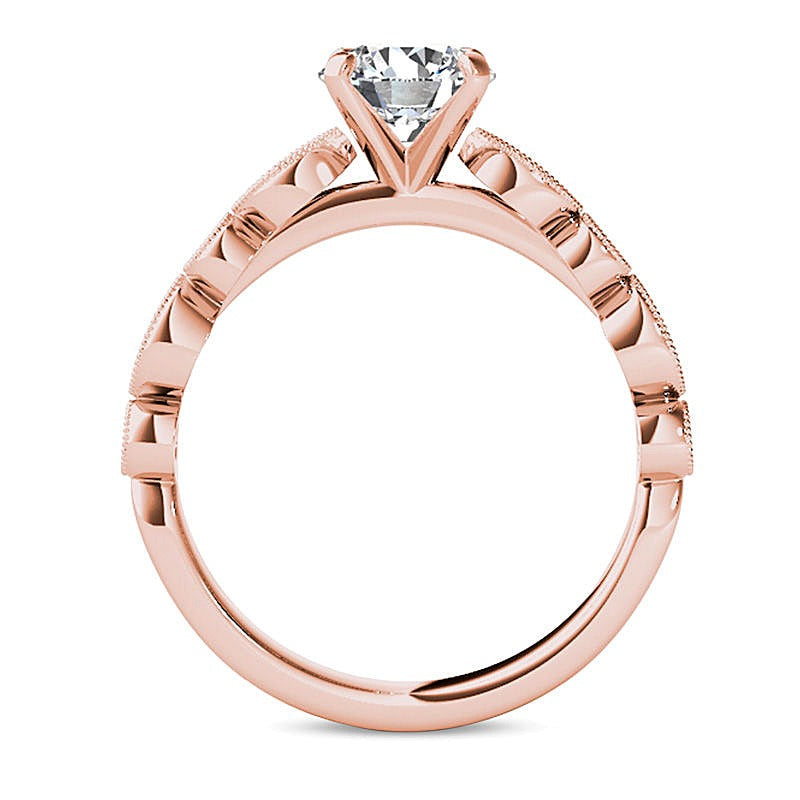 1.0 CT. TW Diamant Verlobungsring im Vintage-Stil in 14K Roségold