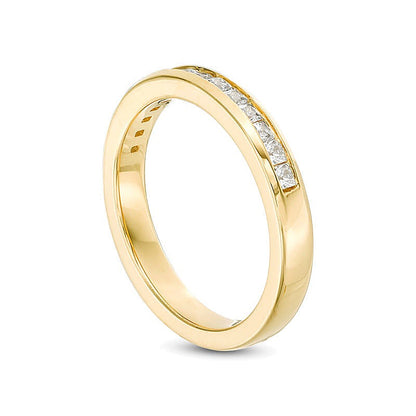 Ehering mit Diamanten im Princess-Schliff 0.5 ct. Gesamtgewicht in 10K Gelbgold