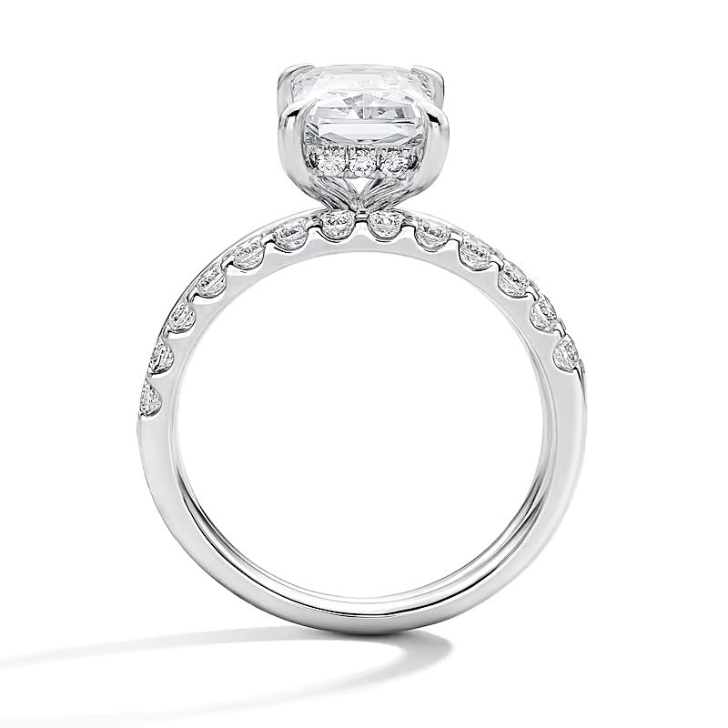 2.0 ct. Gesamtgewicht Labordiamant-Braut-Set im Radiant-Schliff in 14K Weißgold (F/VS2)