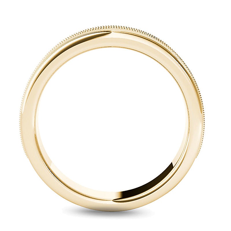 0.33 ct. Gesamtgewicht Diamant Ehering kanalgefasst mit Milgrain in 14K Gelbgold