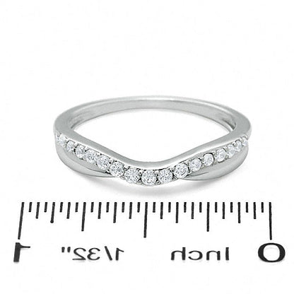0,25 ct. Gesamtgewicht Diamant Twist Contour Ring in 14K Weißgold