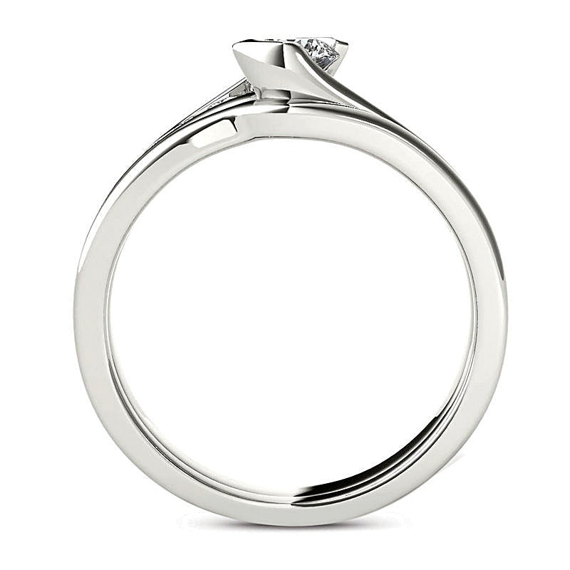 0,5 ct. Gesamtgewicht Diamant Bypass Brautset in 14K Weißgold
