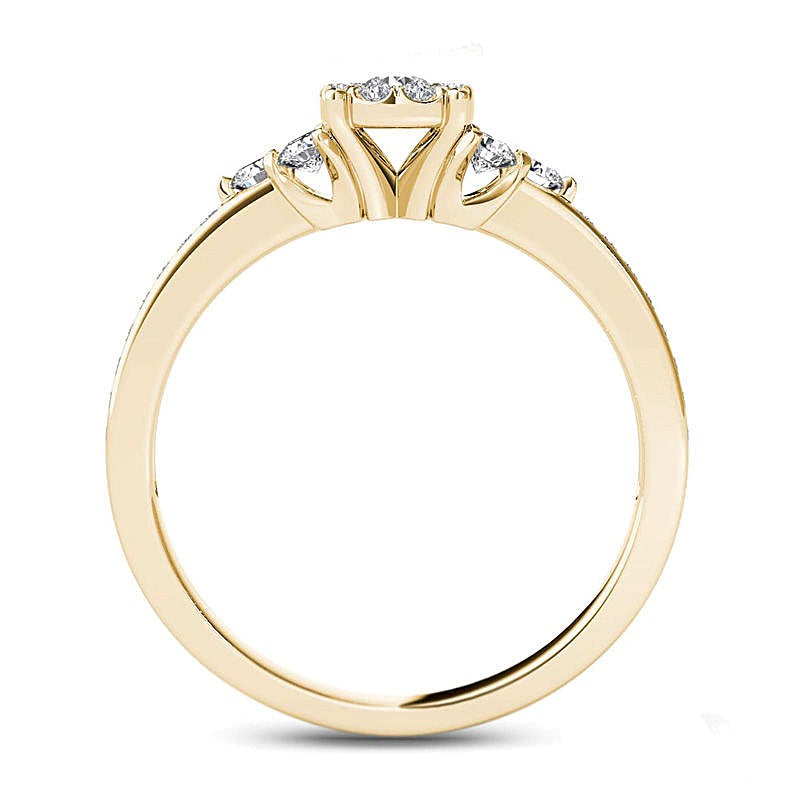 0.5 ct. Gesamtgewicht Komposit-Diamant Verlobungsring in 14K Gelbgold