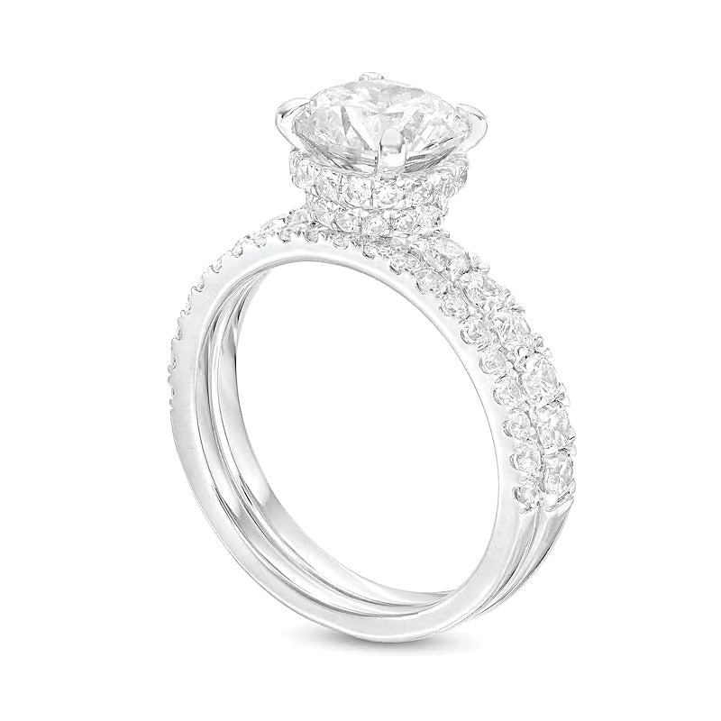 Braut-Set mit Labordiamanten 3.0 ct. Gesamtgewicht in 14K Weißgold (I/SI2)