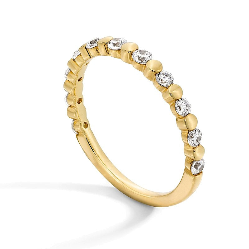 0.38 ct. Gesamtgewicht Labordiamant Ring zum Stapeln mit alternierendem Besatz in 10K Gelbgold (F/VS2)