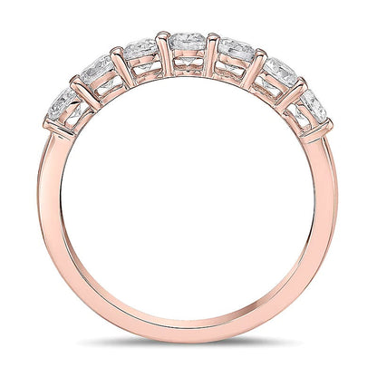 0,75 ct. Gesamtgewicht Diamant Siebenstein-Ring in 10K Roségold (I/I2)
