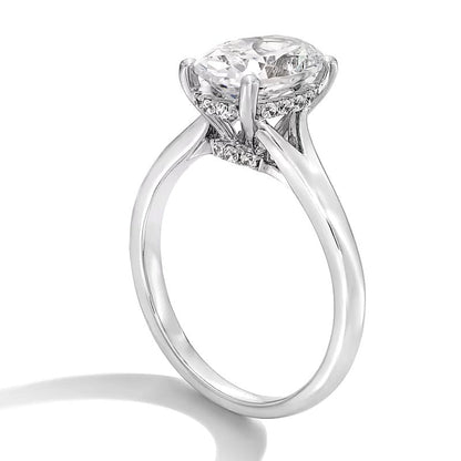 2.0 CT. Gesamtgewicht Solitär-Verlobungsring mit ovalem Labordiamant und Split-Shank in 14K Weißgold (F/VS2)