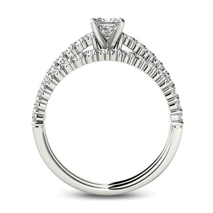 Diamant-Brautset 1.0 ct. Gesamtgewicht in 14K Weißgold