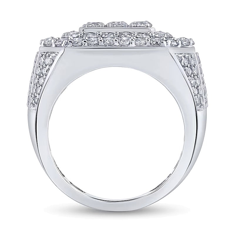 Fashion-Ring mit weißen Diamanten 5.0 ct. Gesamtgewicht in 10K Weißgold