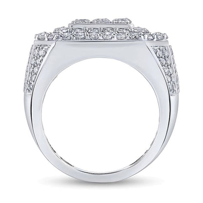 Fashion-Ring mit weißen Diamanten 5.0 ct. Gesamtgewicht in 10K Weißgold