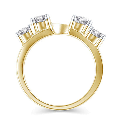 1.0 ct. Gesamtgewicht Diamant Vier-Stein Solitär-Enhancer in 14K Gelbgold