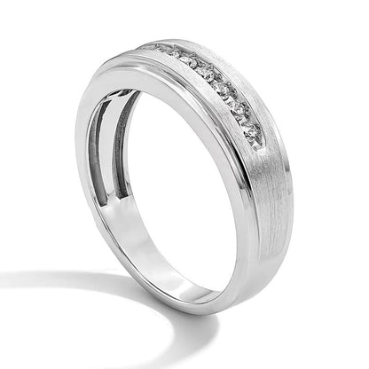 0.25 ct. Gesamtgewicht Diamant-Ring mit abgestufter Kante aus 10K Weißgold