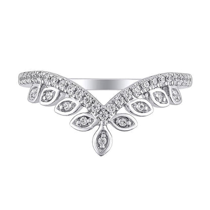 0.2 ct. Gesamtgewicht Ring mit Diamanten in Marquise-Fassung und Tiara-Kontur in 10K Weißgold