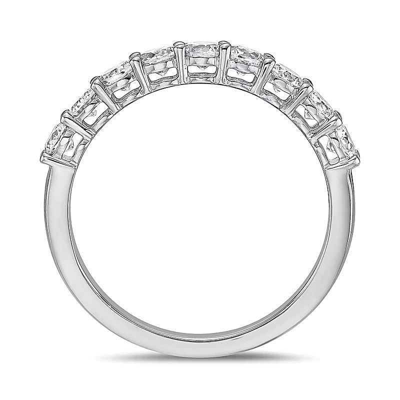 0.75 ct. Gesamtgewicht Diamant Ring mit neun Steinen in 10K Weißgold (I/I2)
