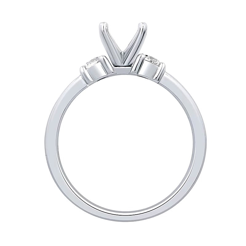 0.25 ct. Gesamtgewicht Diamant Dreistein Solitär Fassung in 14K Weißgold