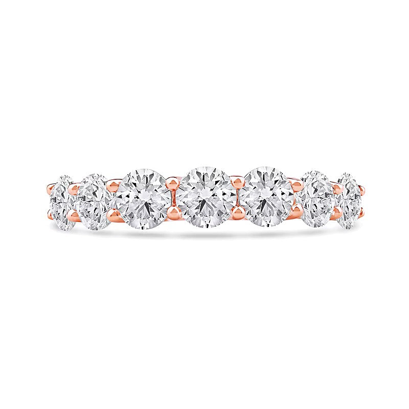 2.0 ct. Gesamtgewicht Labordiamant Memoire-Ring mit sieben Steinen in 14K Roségold (I/SI2)