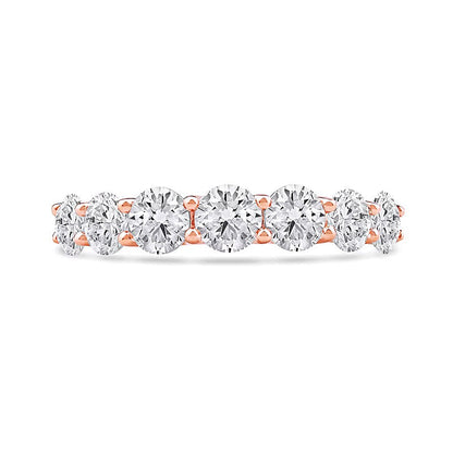 2.0 ct. Gesamtgewicht Labordiamant Memoire-Ring mit sieben Steinen in 14K Roségold (I/SI2)