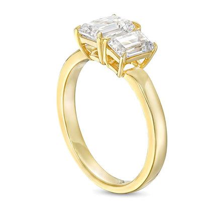 Verlobungsring Toi et Moi mit Diamanten im Smaragdschliff, 1.5 ct. Gesamtgewicht, in 14K Gelbgold