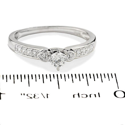 Freundschaftsring mit Diamant 0.2 ct. Gesamtgewicht in 10K Weißgold