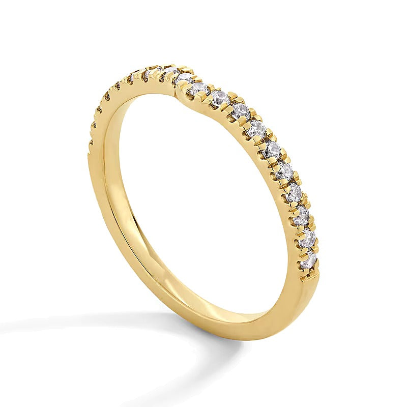 0.25 CT. Gesamtgewicht Labordiamant Contour-Ring in 14K Gelbgold (F/SI2)