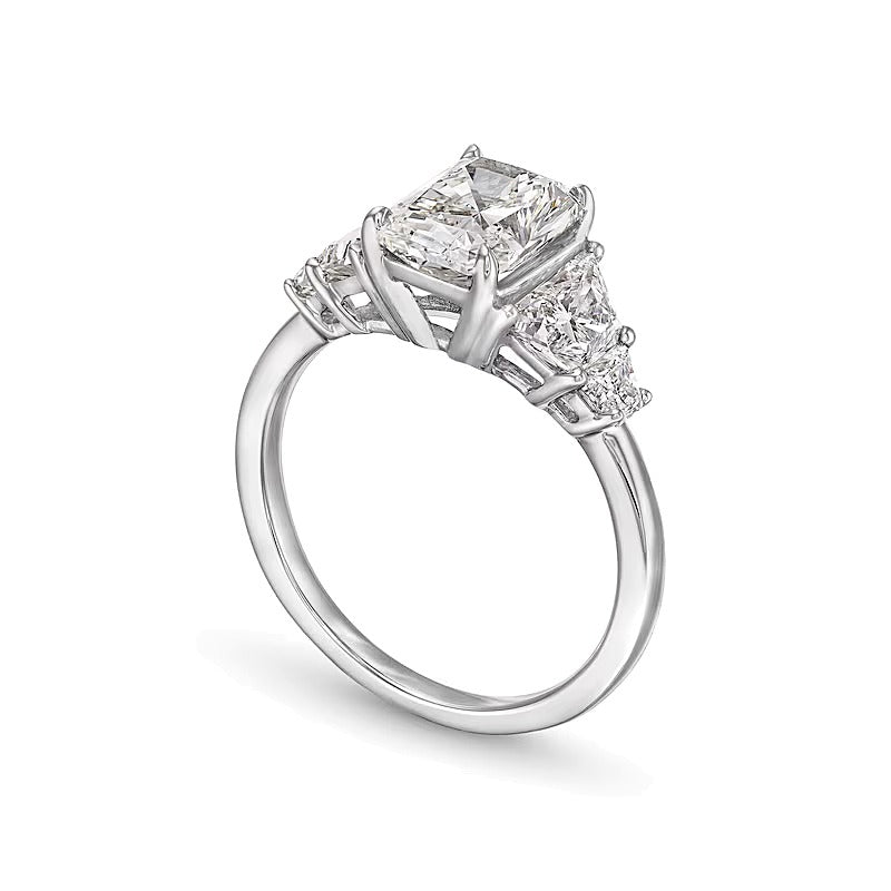 3.38 CT. TW Verlobungsring Radiant-Schliff Labordiamant in 14K Weißgold (F/VS2)