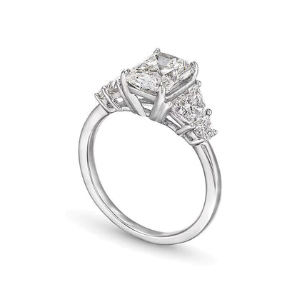 3.38 CT. TW Verlobungsring Radiant-Schliff Labordiamant in 14K Weißgold (F/VS2)