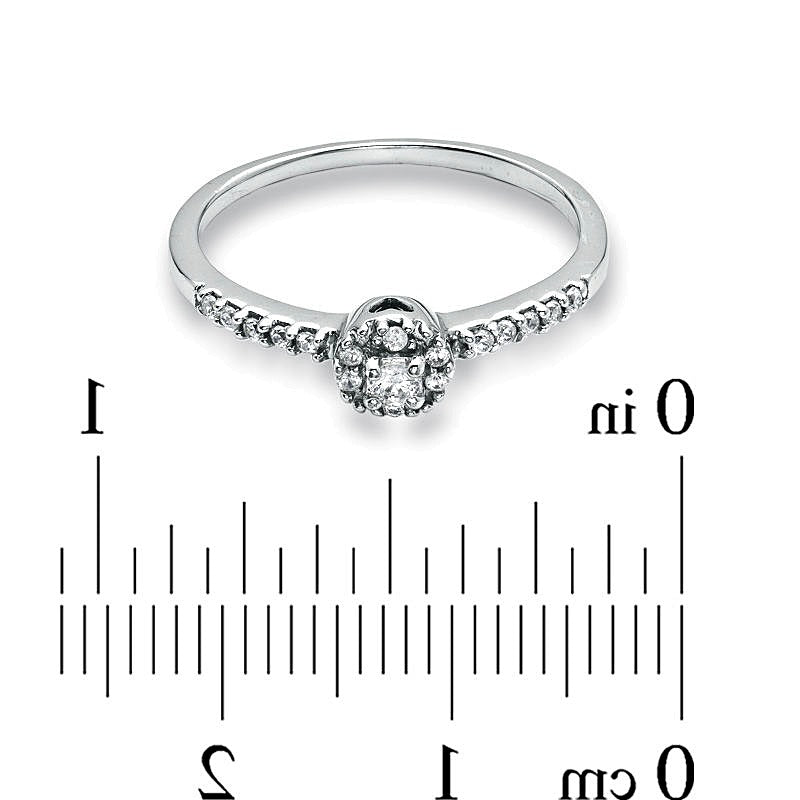 0.17 ct. Gesamtgewicht Diamant Freundschaftsring in 10K Weißgold
